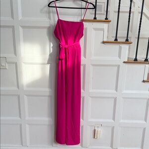 Nine West Vibrant Pink Maxi Jumpsuit